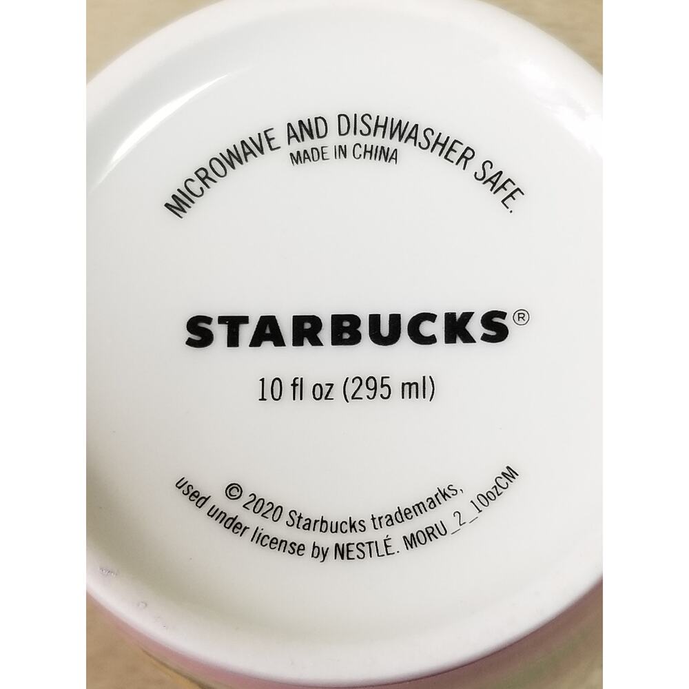 Starbucks Pink Coffee Mug 10oz Mermaid Logo 2020 Teacup Thankful 4" Collectible - Picture 13 of 14